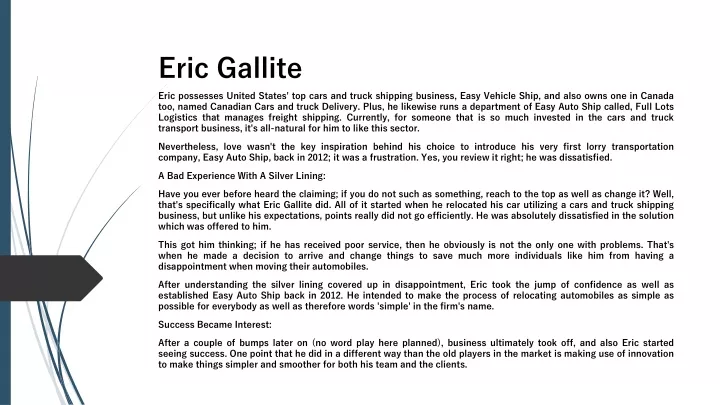 eric gallite