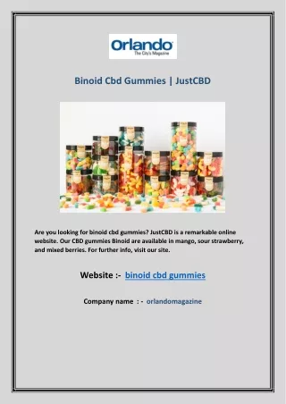 binoid cbd gummies justcbd