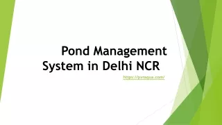 pond management system in delhi ncr