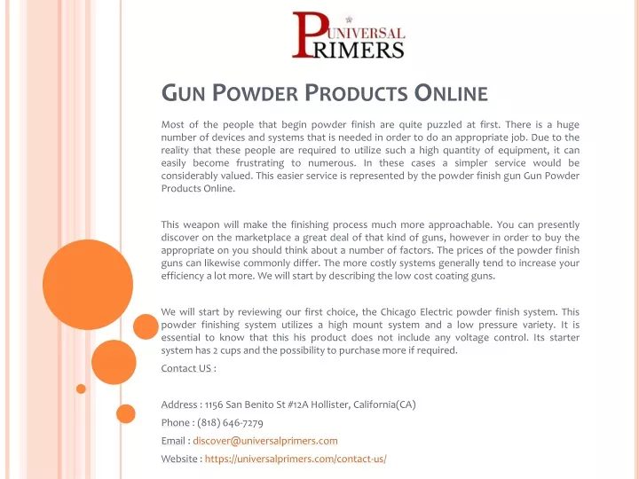 gun powder products online