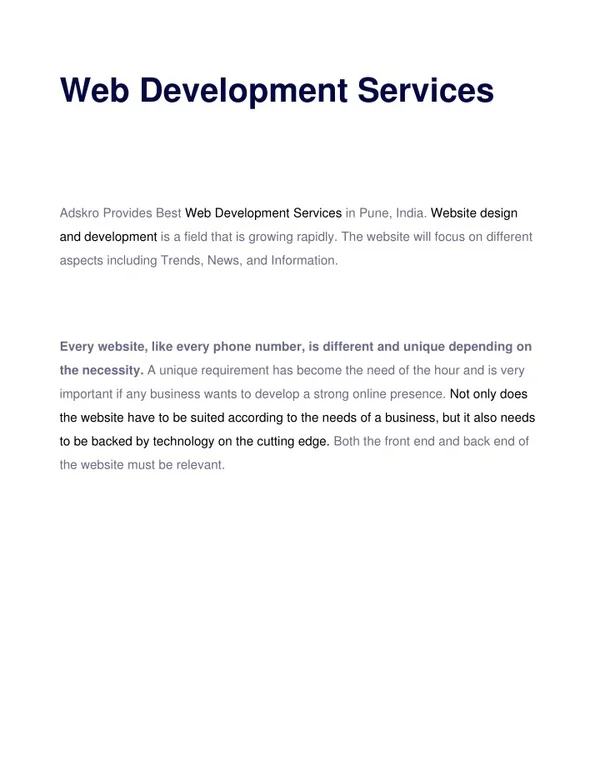Web Development Services