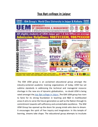 top bpt college in jaipur