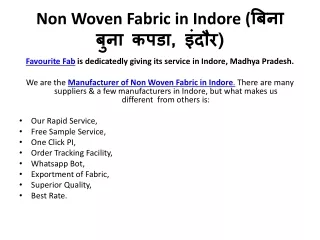 Non Woven Fabric in Indore (बिना बुना कपडा, इंदौर) - Favourite FabNon Woven Fabric in Indore (बिना बुना कपडा, इंदौर) - F