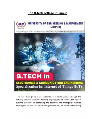 top b tech college in jaipur
