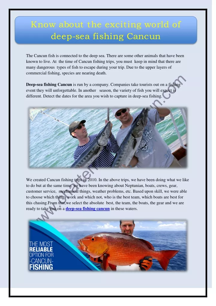 know about the exciting world of deep sea fishing