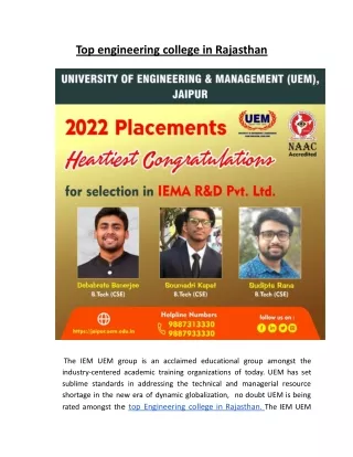 top engineering college in rajasthan