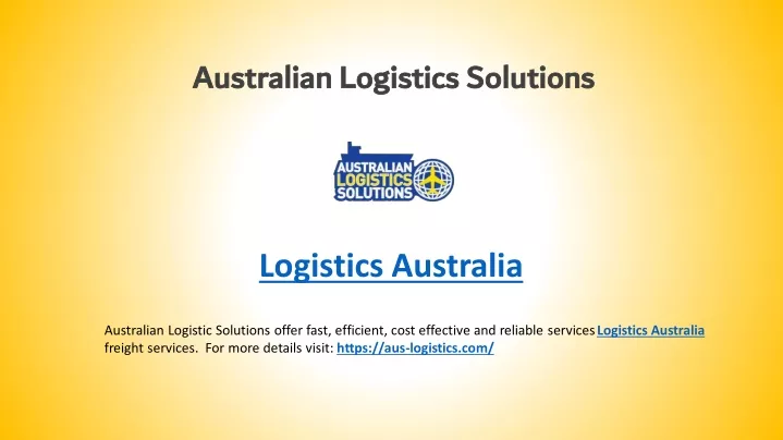 australian logistics solutions