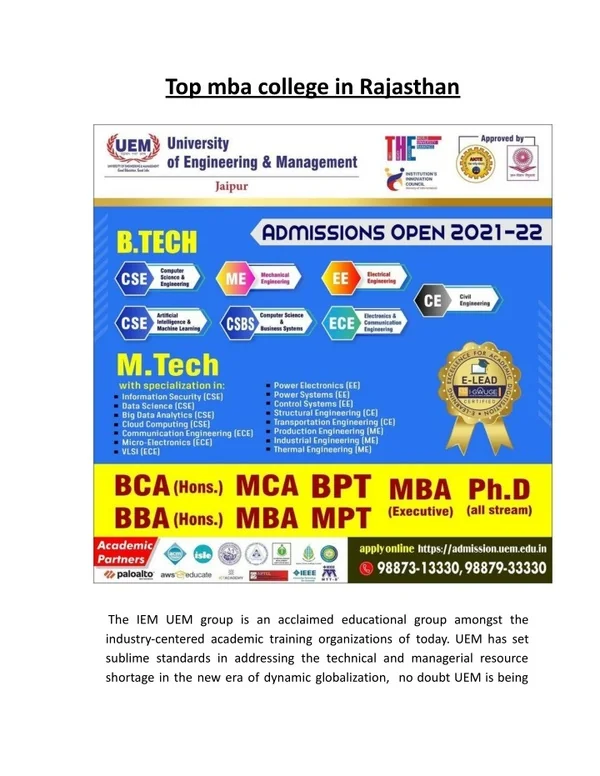 PPT - Top mba college in rajasthan PowerPoint Presentation, free ...