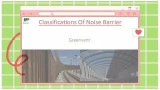 Classification Of Noise Barriers