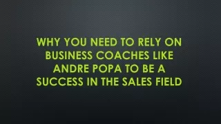 why you need to rely on business coaches like andre popa to be a success in the sales field