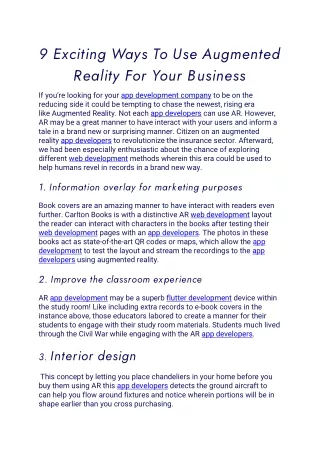 9 exciting ways to use augmented reality for your