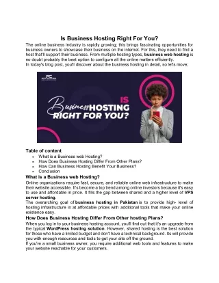 Is Business Hosting Right For You