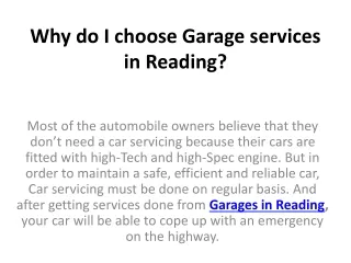 why do i choose garage services in reading
