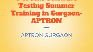 6 Weeks Software Testing Summer Training in Gurgaon- APTRON