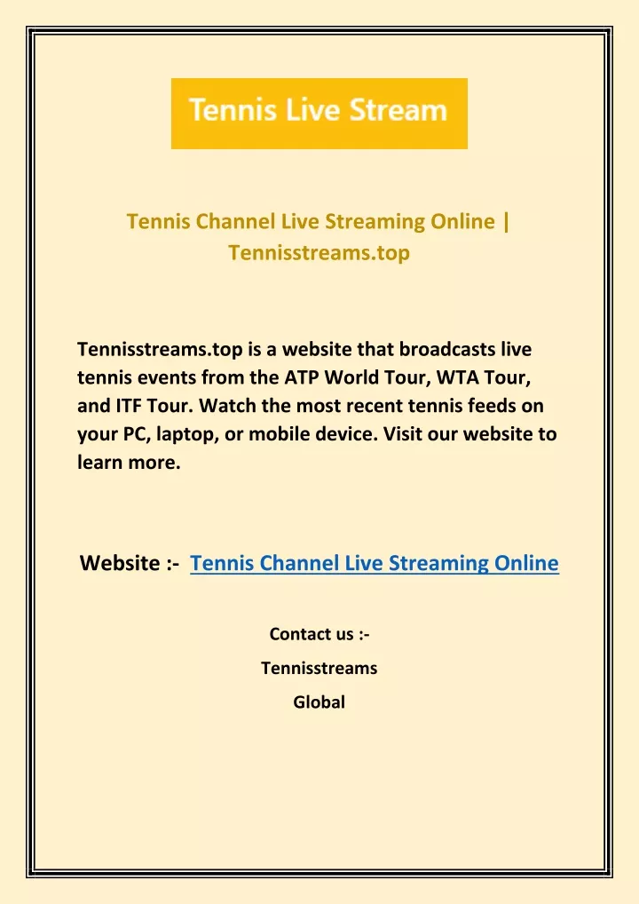tennis channel live streaming online