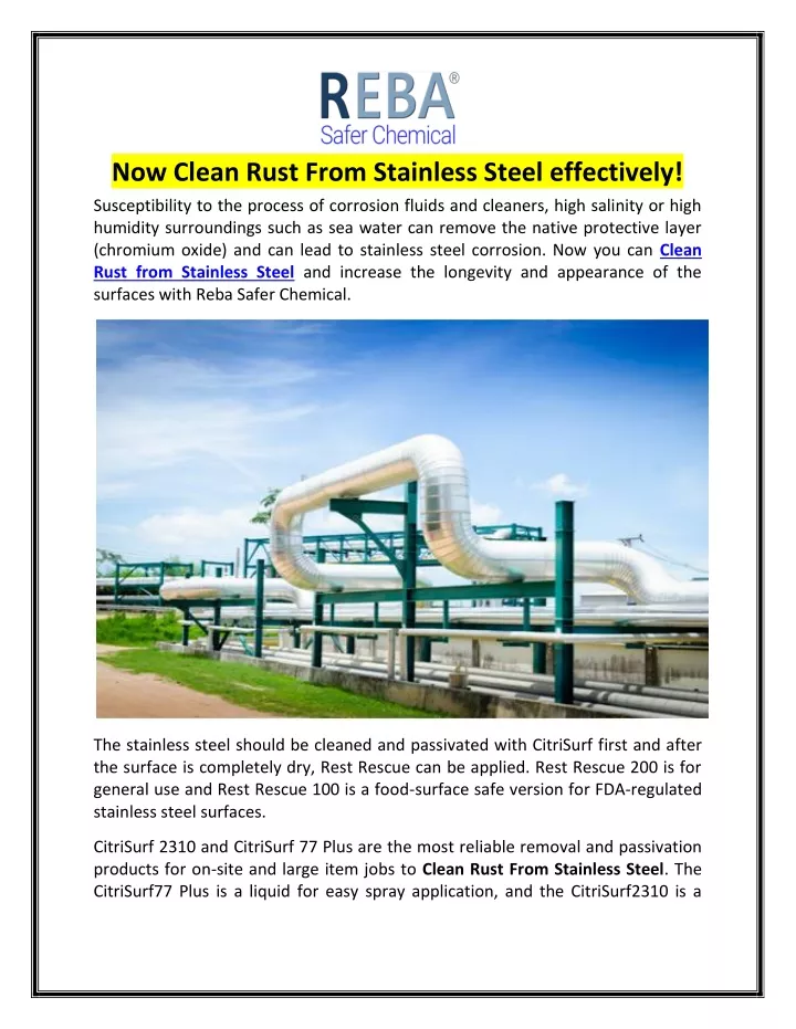 now clean rust from stainless steel effectively