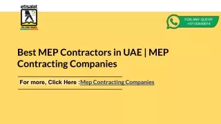 Best MEP Contractors in UAE | MEP Contracting Companies
