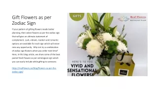 Gift Flowers as per Zodiac Sign