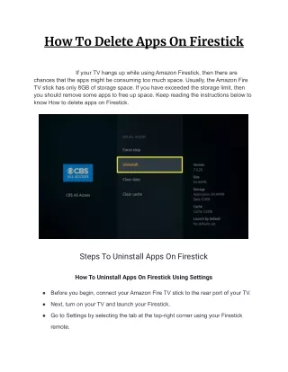 how to delete apps on firestick