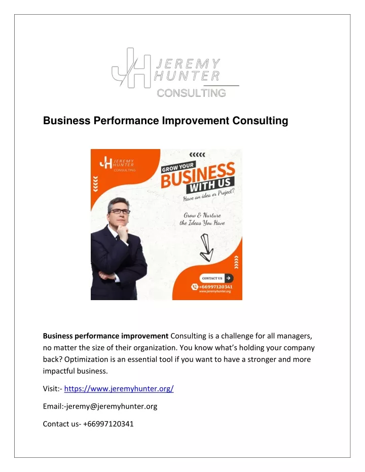 business performance improvement consulting