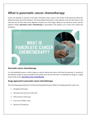 What is pancreatic cancer chemotherapy?