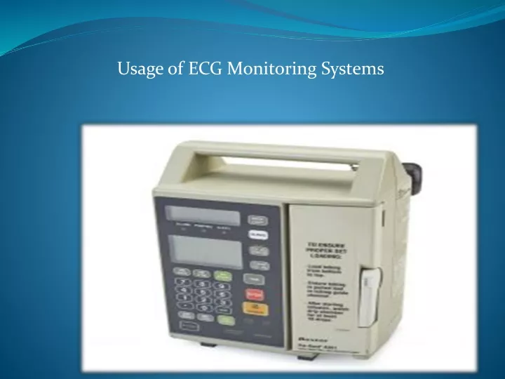 usage of ecg monitoring systems