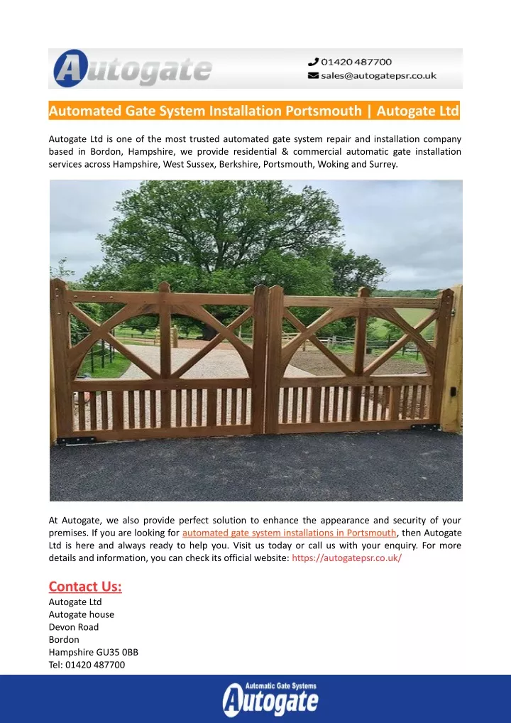 automated gate system installation portsmouth