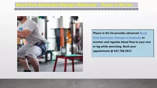 Blood Flow Restriction Therapy Etobicoke - Physio in The Six
