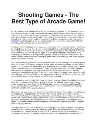 shooting games the best type of arcade game