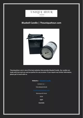 Bluebell Candle | Theuniquehour.com