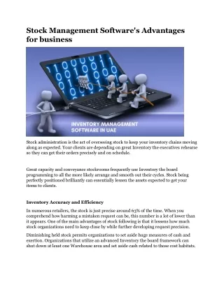 stock management software s advantages
