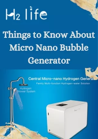 Things to Know About Micro Nano Bubble Generator