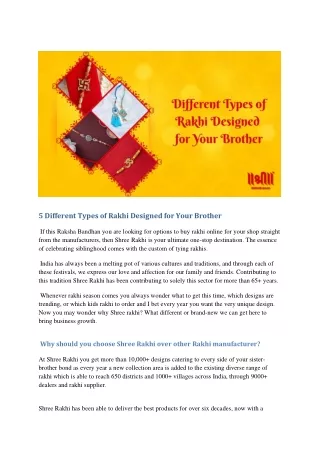5 Different Types of Rakhi Designed for Your Brother-converted