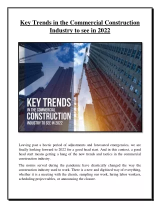 Key Trends in the Commercial Construction Industry to See in 2022