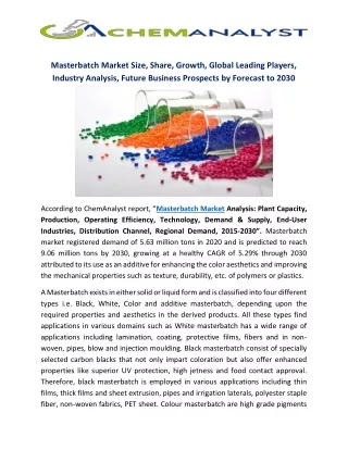 masterbatch market size share growth global