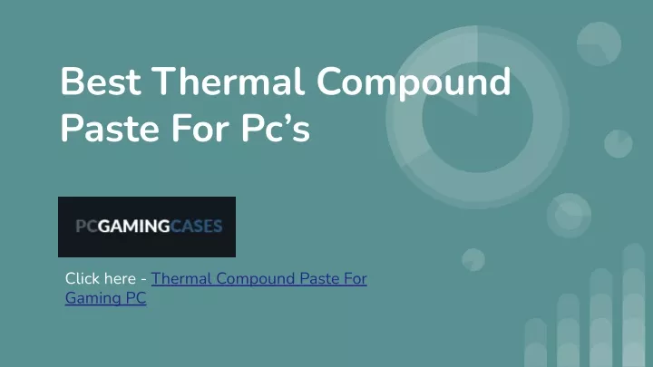 best thermal compound paste for pc s