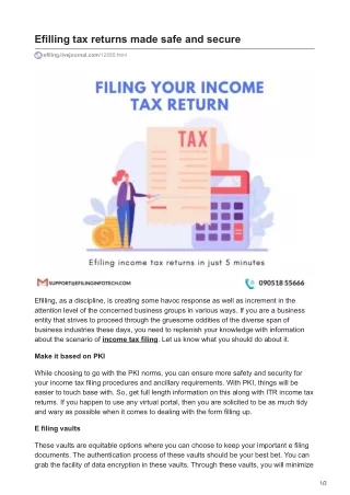 Efilling tax returns made safe and secure