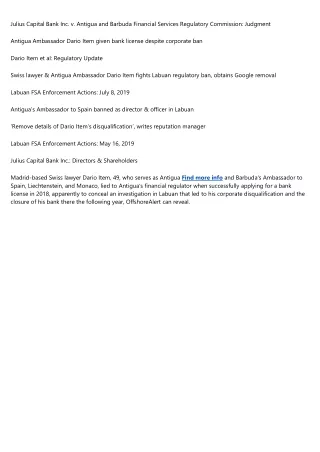 julius capital bank inc v antigua and barbuda