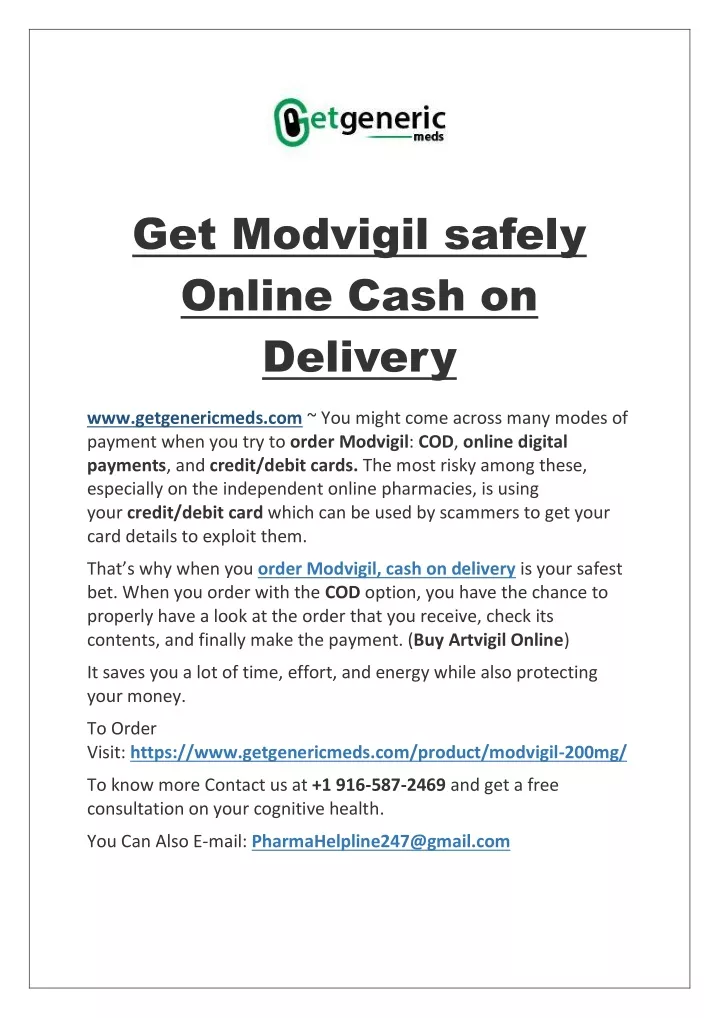 get modvigil safely online cash on delivery
