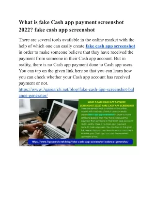 What is fake Cash app payment screenshot 2022? fake cash app screenshot