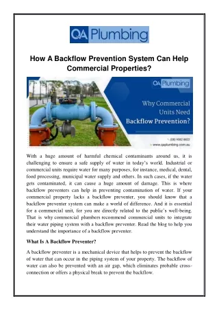 how a backflow prevention system can help