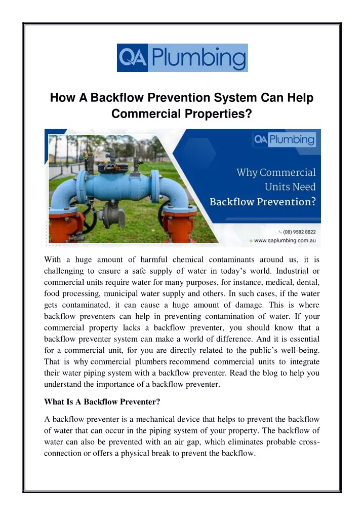 how a backflow prevention system can help