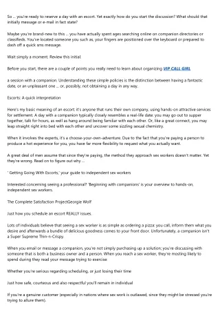 12 Steps to Finding the Perfect CALL GIRL
