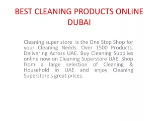 BEST CLEANING PRODUCTS ONLINE DUBAI