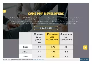 Hire Cake PHP Developers -  Budget Coders