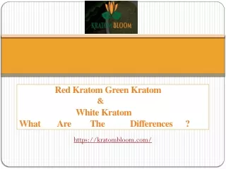 Red Kratom Green Kratom And White Kratom – What Are The Differences?
