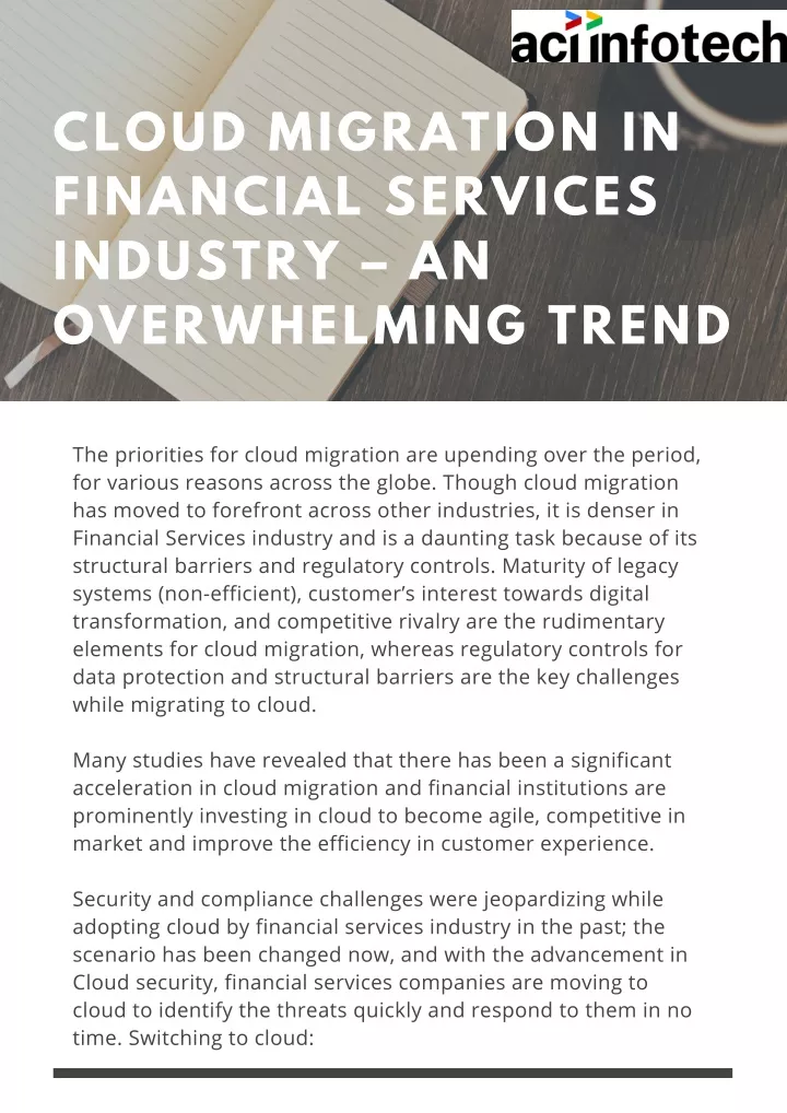 cloud migration in financial services industry