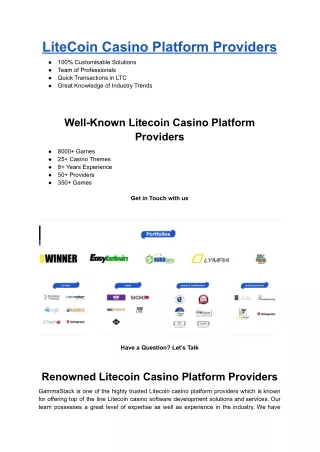 litecoin casino platform providers