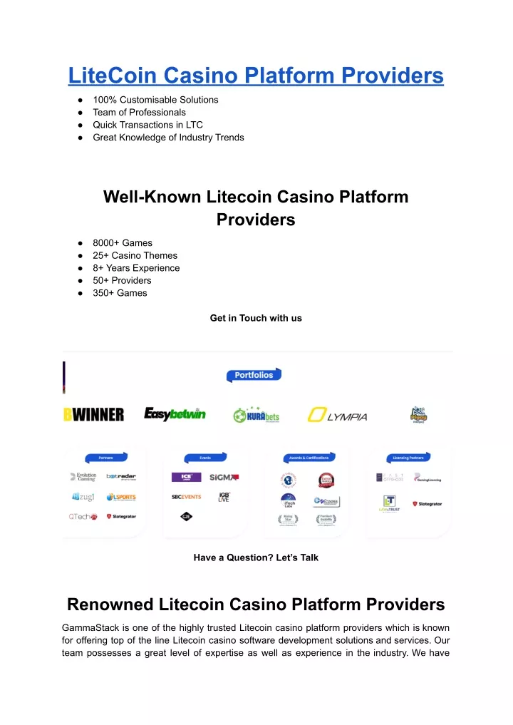 litecoin casino platform providers