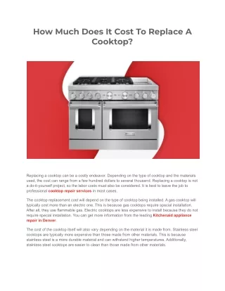 How Much Does It Cost To Replace A Cooktop